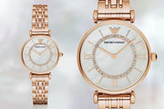  Shop Authentic Emporio Armani Gianni T Bar Mother of Pearl Rose Gold Stainless Steel Strap Watch For Women - AR1909 - Luxxuri