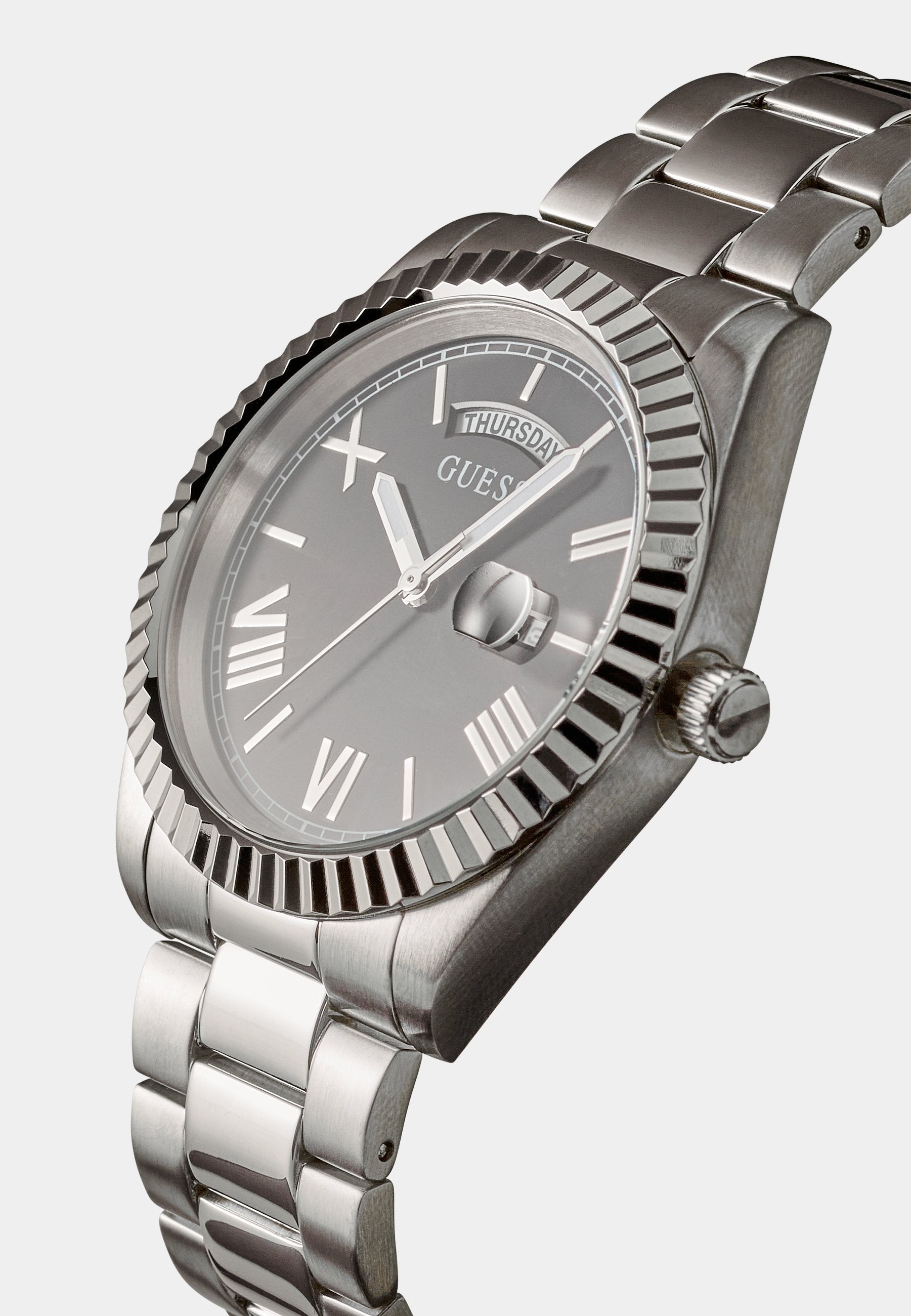  Shop Authentic Guess Connoisseur Black Dial Silver Steel Strap Watch for Men - GW0265G1 - Luxxuri