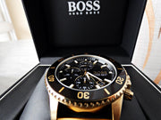  Shop Authentic Hugo Boss Talent Chronograph Black Dial Black Leather Strap Watch For Men - 1513580 - Luxxuri