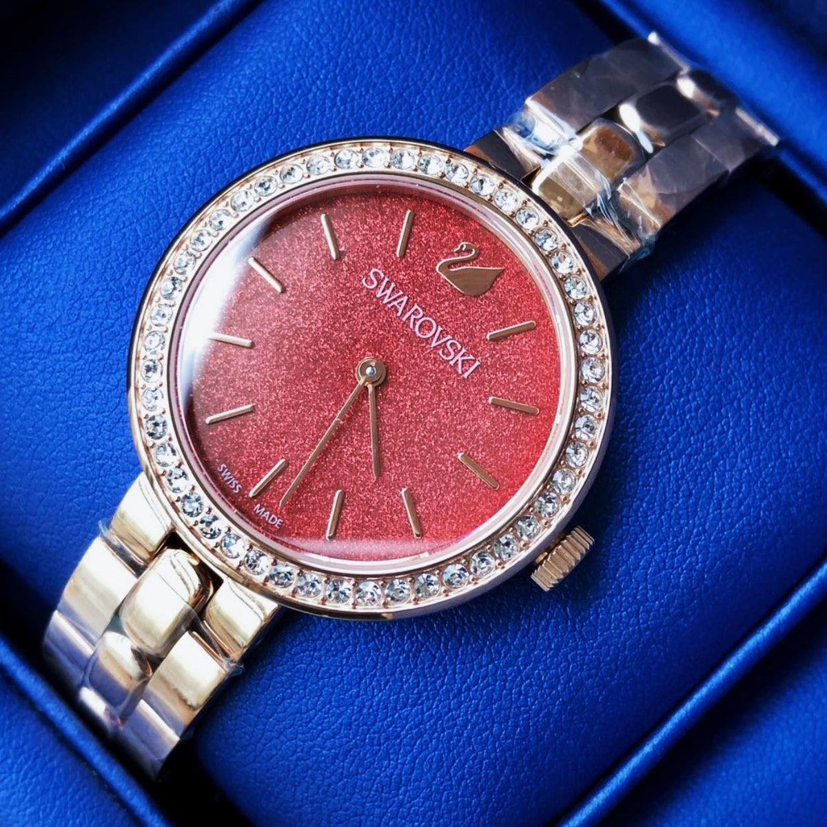  Shop Authentic Swarovski Daytime Quartz Coral Dial Rose Gold Steel Strap Watch for Women - 5182250 - Luxxuri