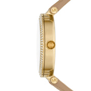  Shop Authentic Michael Kors Parker Three-Hand Gold Dial Brown Leather Strap Watch For Women - MK4725 - Luxxuri