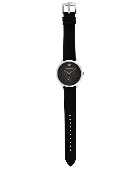  Shop Authentic Emporio Armani Modern Slim Quartz Grey Dial Black Leather Strap Watch For Men - AR11162 - Luxxuri