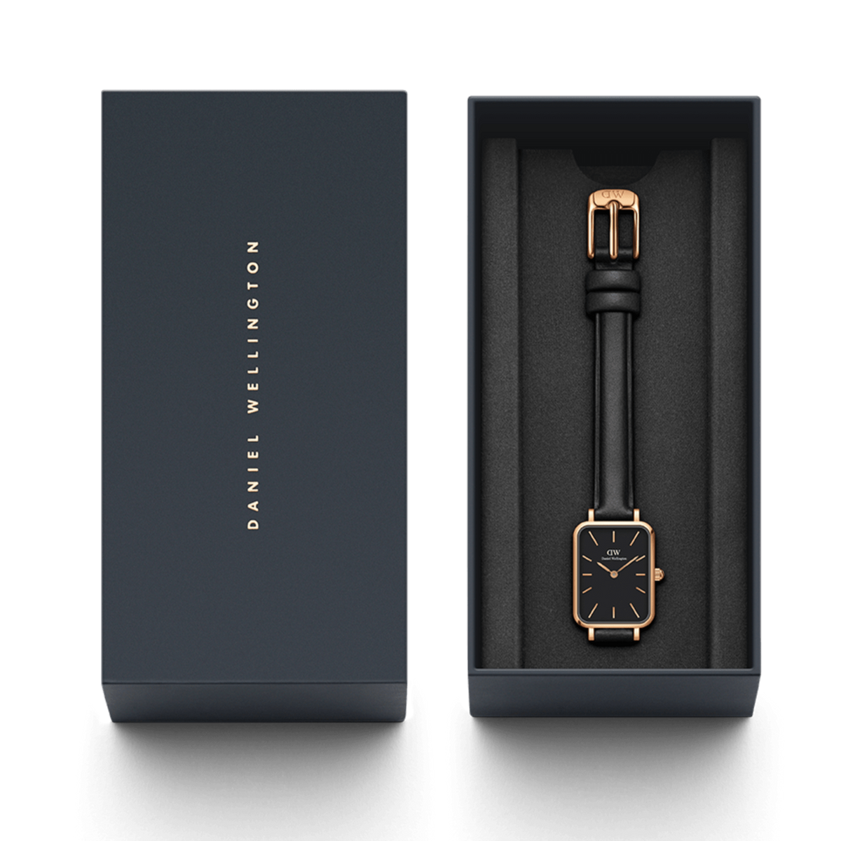  Shop Authentic Daniel Wellington Quadro Black Dial Black Leather Strap Watch For Women  - DW00100449 - Luxxuri