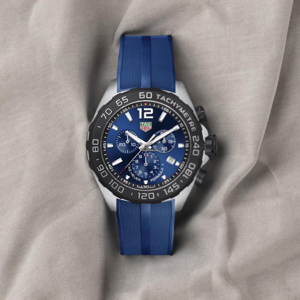  Shop Authentic Tag Heuer Formula 1 Chronograph Blue Dial Blue Rubber Strap Watch for Men - CAZ101AV.FT8077 - Luxxuri