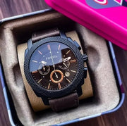  Shop Authentic Fossil Machine Flight Chronograph Brown Dial Brown Leather Strap Watch for Men - FS4656 - Luxxuri