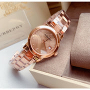  Shop Authentic Burberry Heritage Rose Gold Dial Rose Gold Steel Strap Watch for Women - BU9215 - Luxxuri