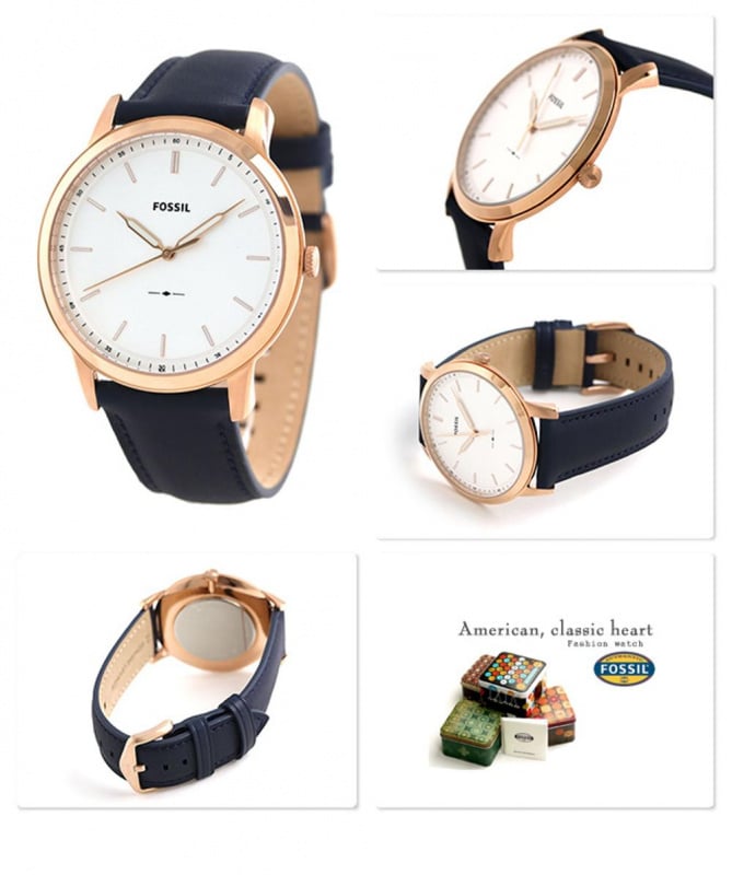  Shop Authentic Fossil The Minimalist Slim White Dial Blue Leather Strap Watch for Men - FS5371 - Luxxuri