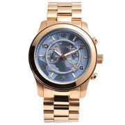  Shop Authentic Michael Kors Runway Stop Hunger Quartz Blue Dial Rose Gold Steel Strap Watch For Men - MK8358 - Luxxuri
