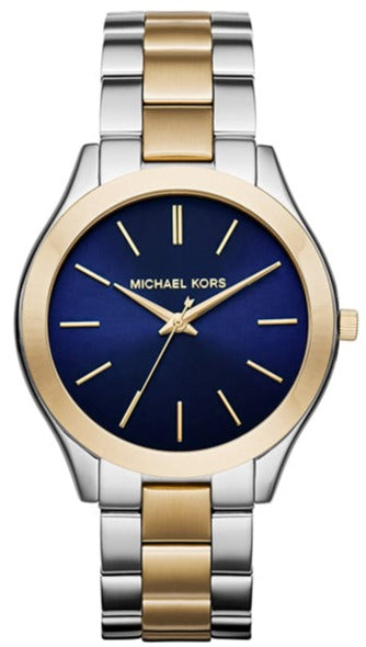  Shop Authentic Michael Kors Slim Runway Blue Dial Two Tone Steel Strap Watch for Women - MK3479 - Luxxuri