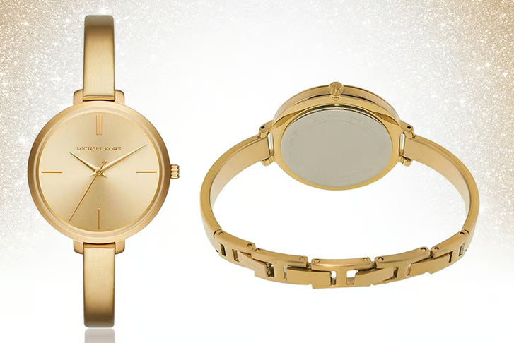  Shop Authentic Michael Kors Jaryn Analog Quartz Gold Dial Gold Steel Strap Watch For Women - MK3546 - Luxxuri