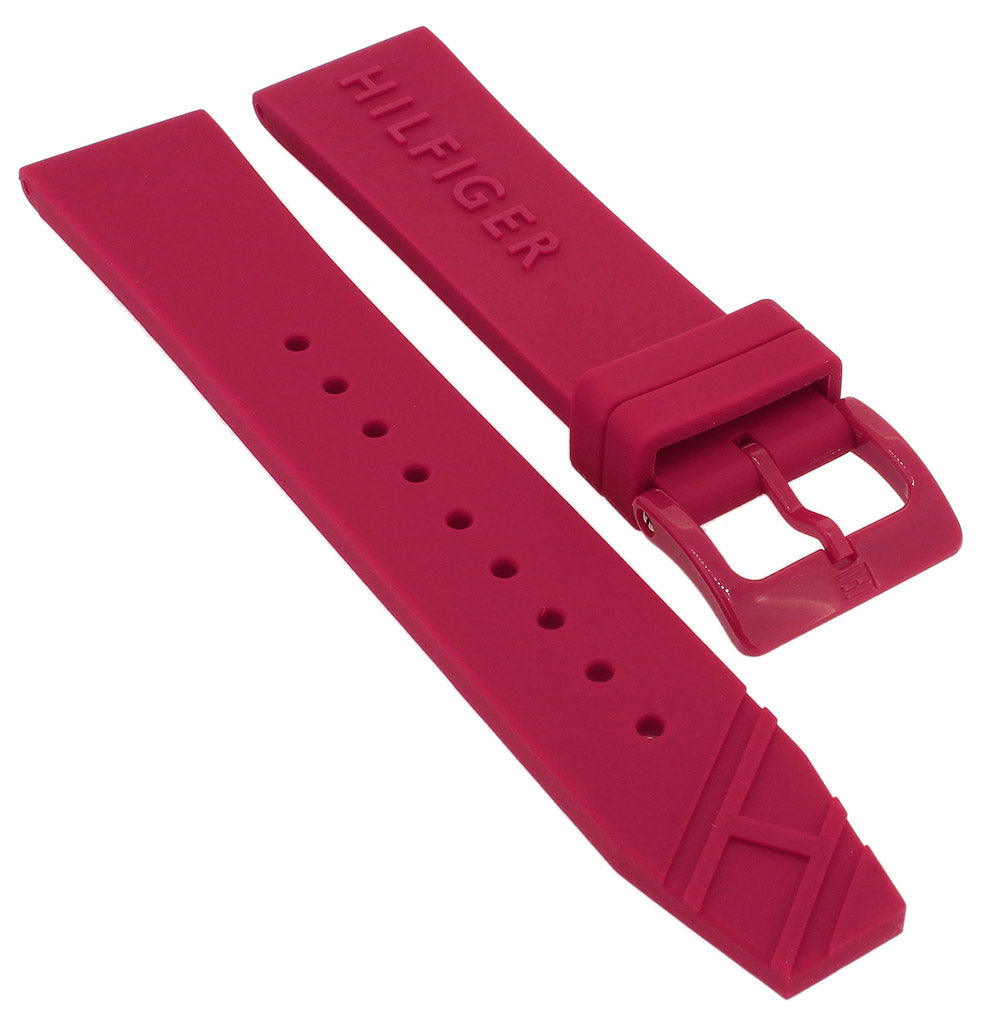  Shop Authentic Tommy Hilfiger Denim Quartz Red Dial Red Rubber Strap Watch for Men - 1791323 - Luxxuri