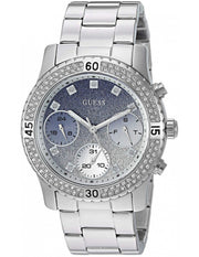  Shop Authentic Guess Confetti Diamonds Blue Dial Silver Steel Strap Watch for Women - W0774L6 - Luxxuri