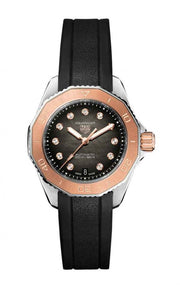  Shop Authentic Tag Heuer Aquaracer Professional 200 Automatic Diamonds Black Dial Black Rubber Strap Watch for Women - WBP2451.FT6200 - Luxxuri