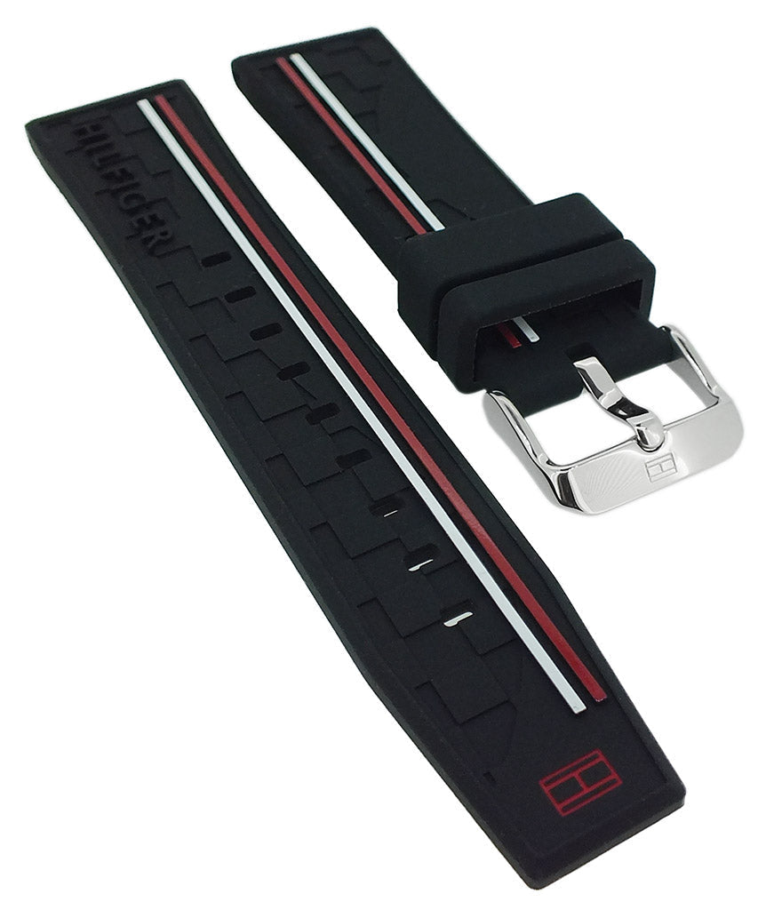  Shop Authentic Tommy Hilfiger Decker Quartz Black Dial Black Rubber Strap Watch for Men - 1791473 - Luxxuri