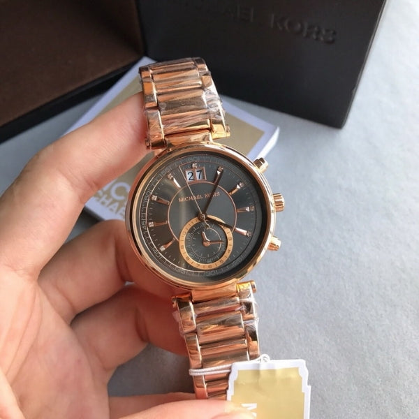  Shop Authentic Michael Kors Sawyer Rose Gold Dial Rose Gold Steel Strap Watch for Women - MK6226 - Luxxuri