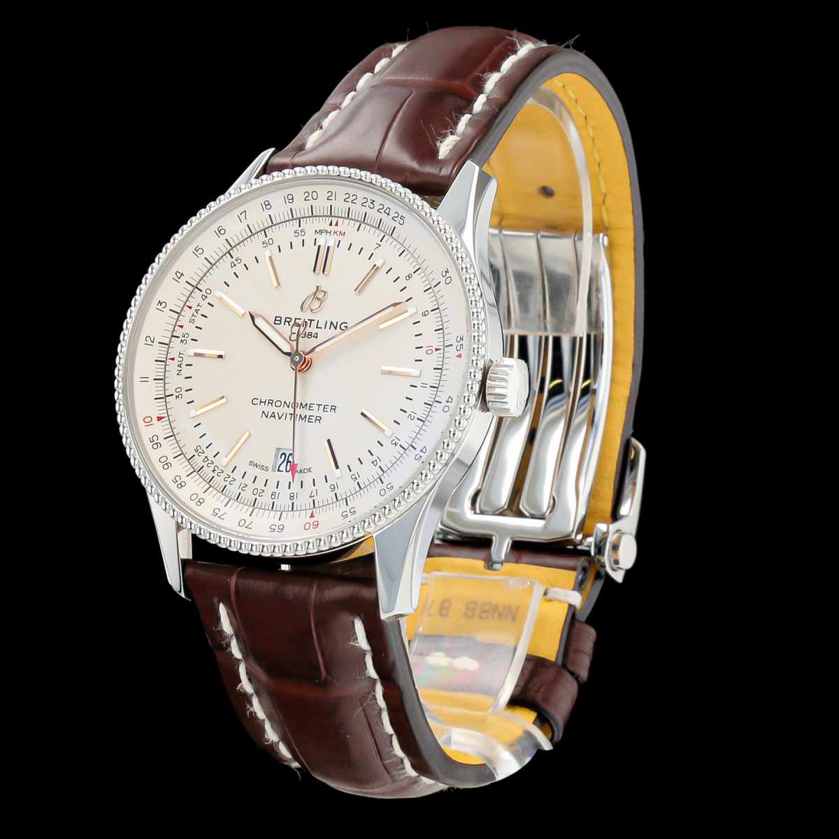  Shop Authentic Breitling Navitimer Automatic 41 White Dial Brown Leather Strap Watch for Men - A17326211G1P2 - Luxxuri