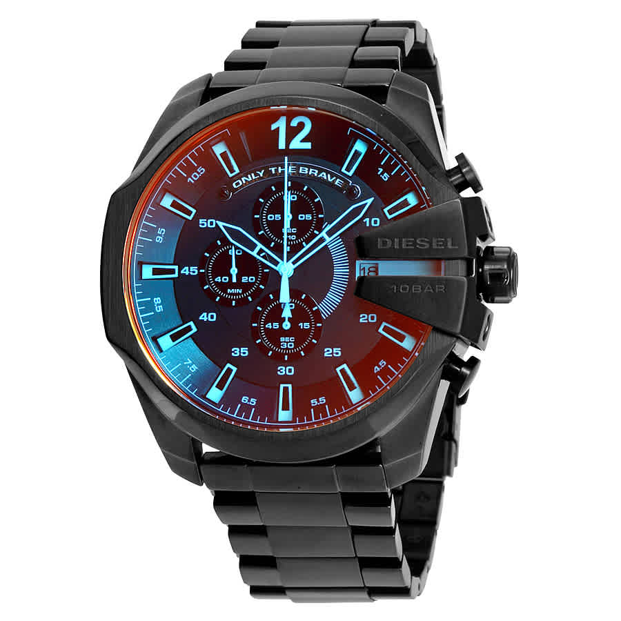  Shop Authentic Diesel Mega Chief Black Dial Black Steel Strap Watch For Men - DZ4318 - Luxxuri