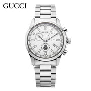  Shop Authentic Gucci G Timeless Chronograph White Dial Silver Steel Strap Watch For Men - YA126472 - Luxxuri
