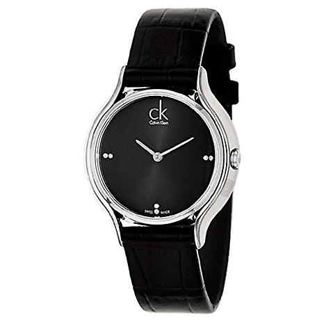  Shop Authentic Calvin Klein Skirt Black Dial Black Leather Strap Watch for Women - K2U231CS - Luxxuri