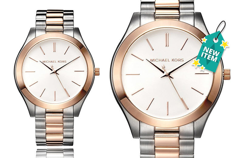  Shop Authentic Michael Kors Slim Runway White Dial Two Tone Steel Strap Watch for Women - MK3204 - Luxxuri