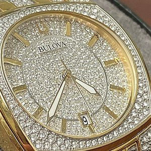  Shop Authentic Bulova Phantom Crystal Silver Dial Two Tone Steel Strap Watch for Men - 98B323 - Luxxuri