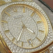  Shop Authentic Bulova Phantom Crystal Silver Dial Two Tone Steel Strap Watch for Men - 98B323 - Luxxuri