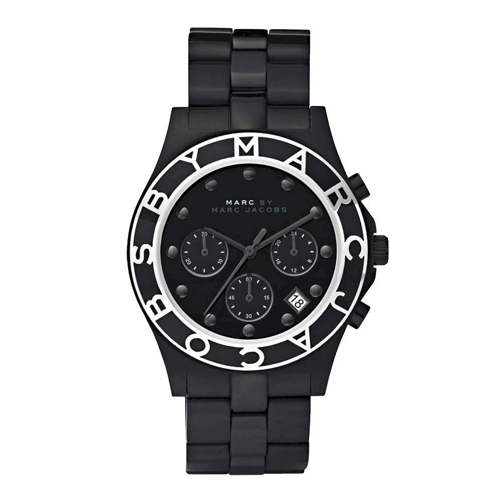  Shop Authentic Marc Jacobs Blade Chronograph Black Dial Black Steel Strap Watch for Women - MBM3083 - Luxxuri