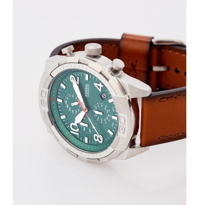  Shop Authentic Fossil Bronson Chronograph Green Dial Brown Leather Strap Watch for Men - FS5738 - Luxxuri