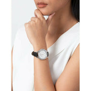 Coach Boyfriend Silver Dial Black Leather Strap Watch for Women - 14503152