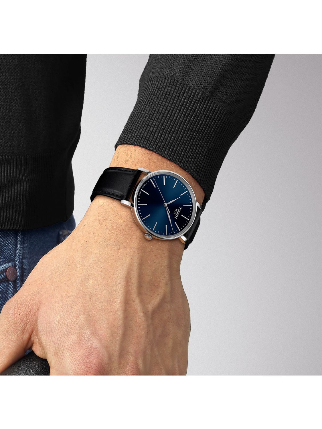  Shop Authentic Tissot Everytime Gent Blue Dial Black Leather Strap Watch for Men - T143.410.16.041.00 - Luxxuri