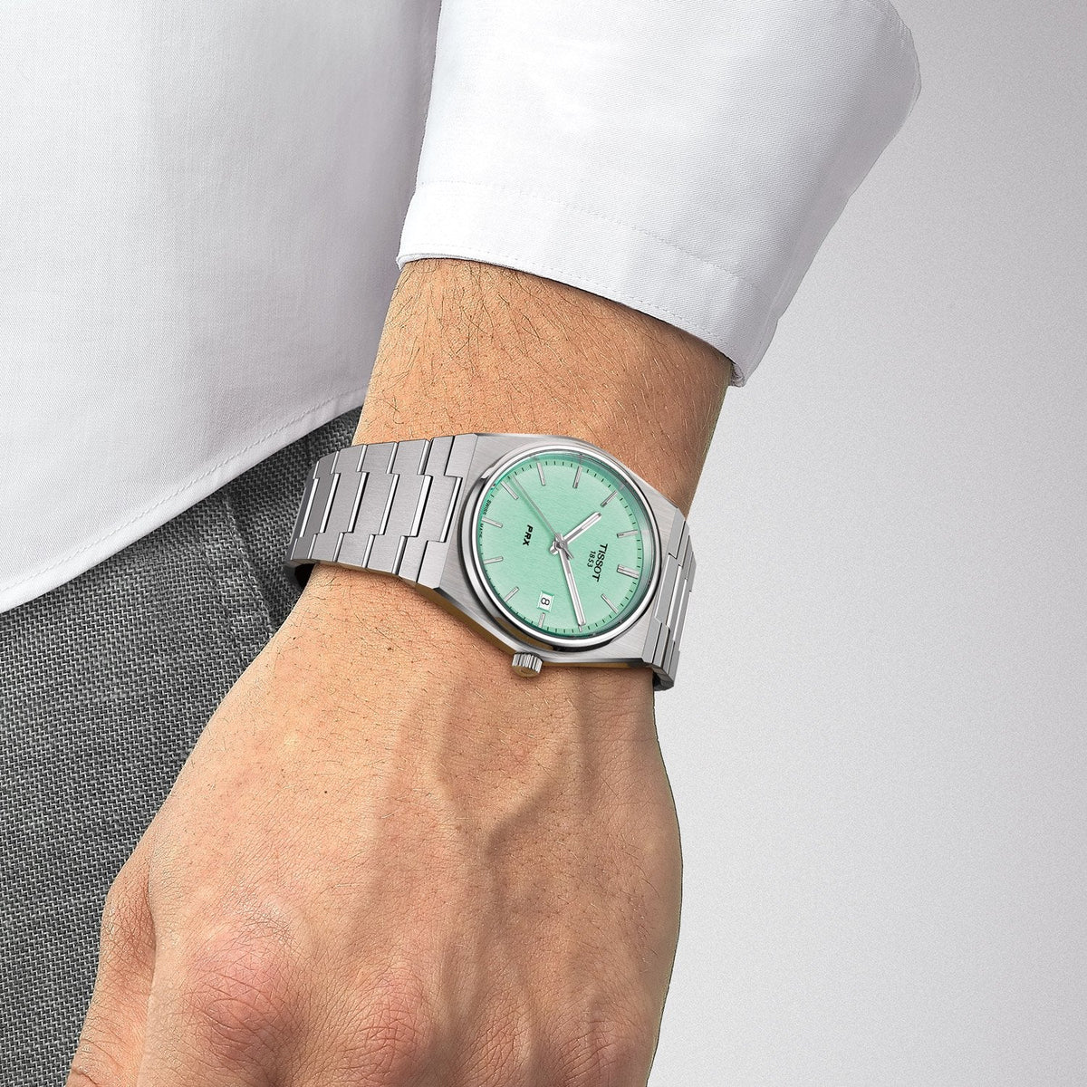  Shop Authentic Tissot PRX Quartz Light Green Dial Silver Steel Strap Watch for Men - T137.410.11.091.01 - Luxxuri