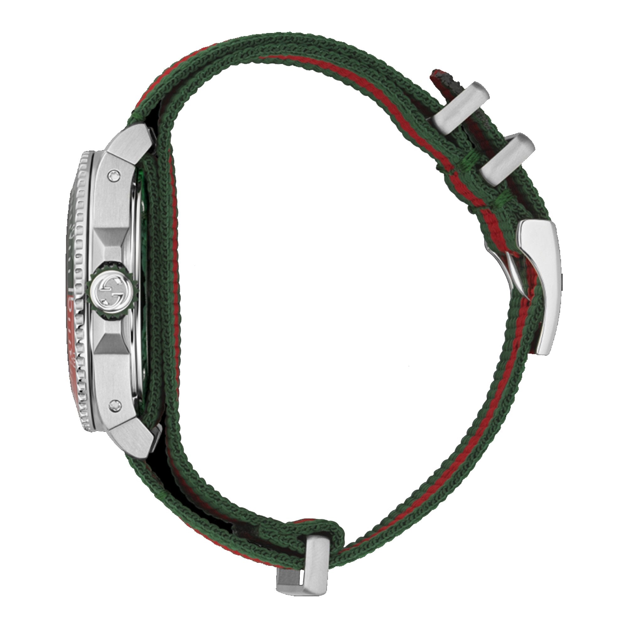  Shop Authentic Gucci Dive Quartz Green Dial Two Tone NATO Strap Watch For Men - YA136339 - Luxxuri