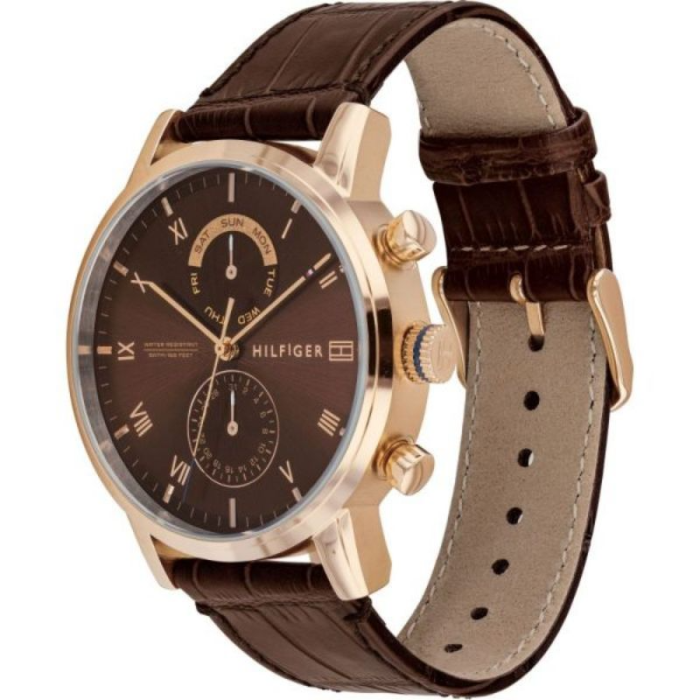  Shop Authentic Tommy Hilfiger Kane Brown Dial Brown Leather Strap Watch for Men - 1710400 - Luxxuri