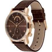  Shop Authentic Tommy Hilfiger Kane Brown Dial Brown Leather Strap Watch for Men - 1710400 - Luxxuri