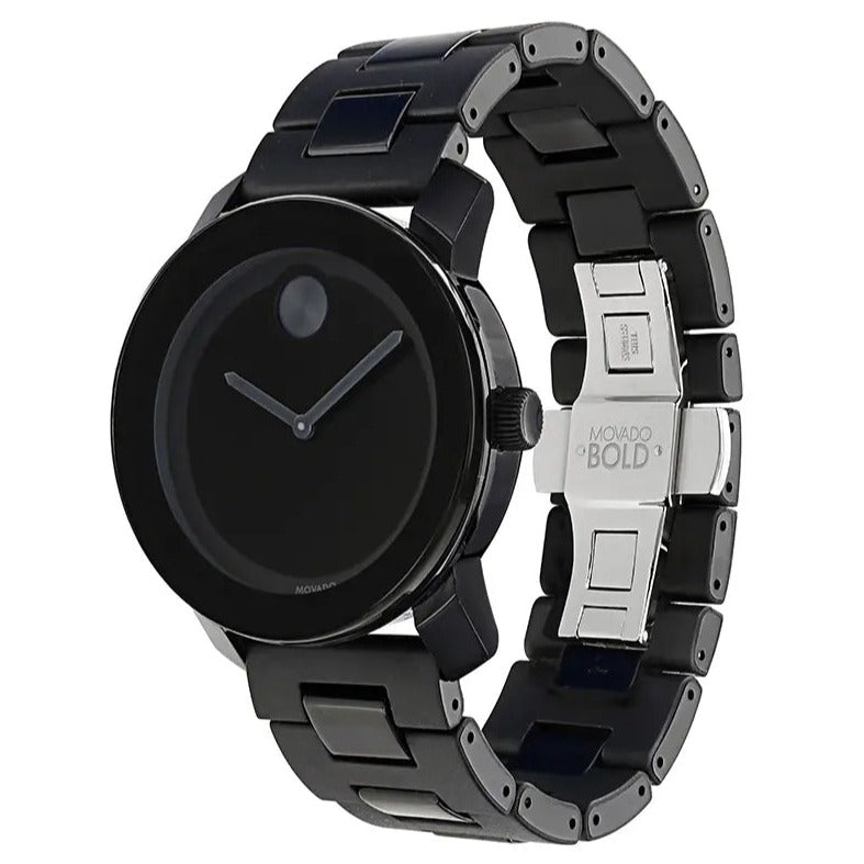  Shop Authentic Movado Bold Black Dial Black Steel Strap Watch For Men - 3600047 - Luxxuri