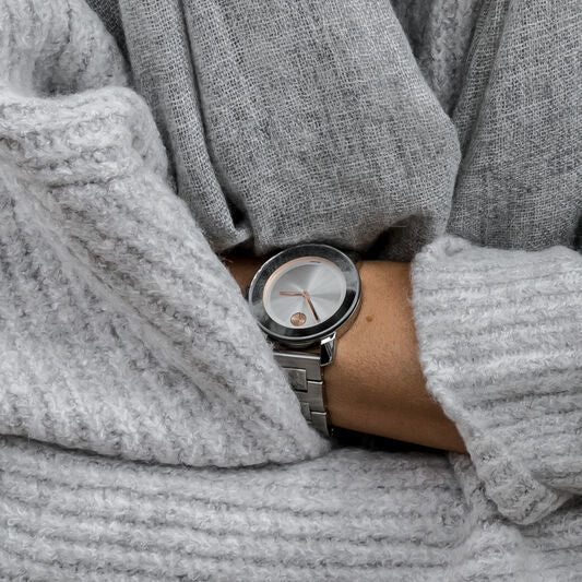  Shop Authentic Movado Bold Silver Dial Silver Steel Strap Watch For Women - 3600084 - Luxxuri