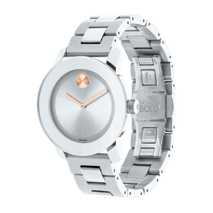  Shop Authentic Movado Bold Silver Dial Silver Steel Strap Watch For Women - 3600084 - Luxxuri
