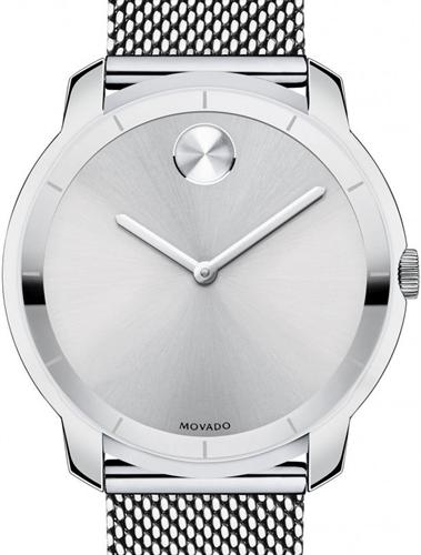  Shop Authentic Movado Bold Silver Dial Silver Mesh Bracelet Watch For Men - 3600260 - Luxxuri