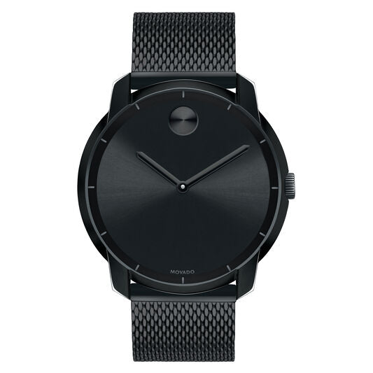  Shop Authentic Movado Bold Black Dial Black Mesh Bracelet Watch For Men - 3600261 - Luxxuri