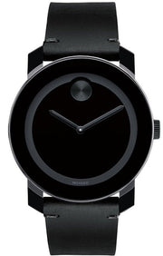  Shop Authentic Movado Bold Black Dial Black Leather Strap Watch For Men - 3600306 - Luxxuri