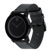  Shop Authentic Movado Bold Black Dial Black Leather Strap Watch For Men - 3600306 - Luxxuri