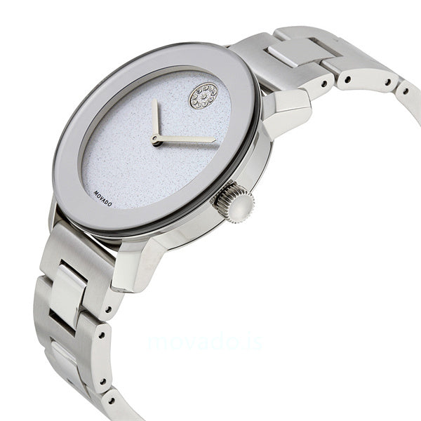  Shop Authentic Movado Bold Crystal Dot Silver Dial Silver Steel Strap Watch For Women - 3600334 - Luxxuri