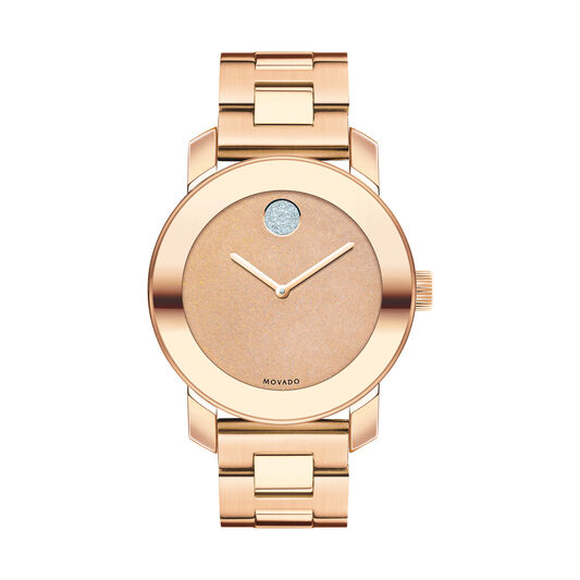  Shop Authentic Movado Bold Rose Gold Dial Rose Gold Steel Strap Watch For Women - 3600335 - Luxxuri
