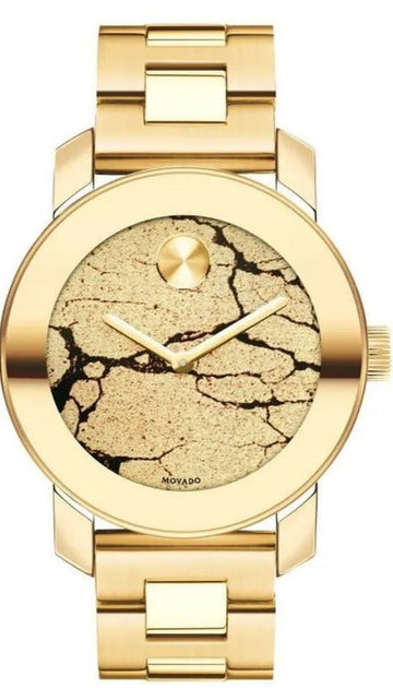  Shop Authentic Movado Bold Glitter Gold Dial Gold Steel Strap Watch for Women - 3600346 - Luxxuri