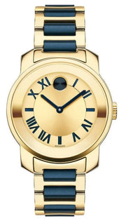  Shop Authentic Movado Bold Yellow Gold Dial Two Tone Steel Strap Watch for Women - 3600355 - Luxxuri