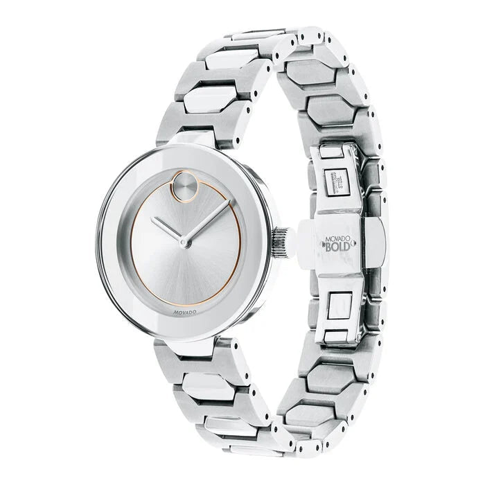  Shop Authentic Movado Bold Silver Dial Silver Steel Strap Watch For Women - 3600381 - Luxxuri