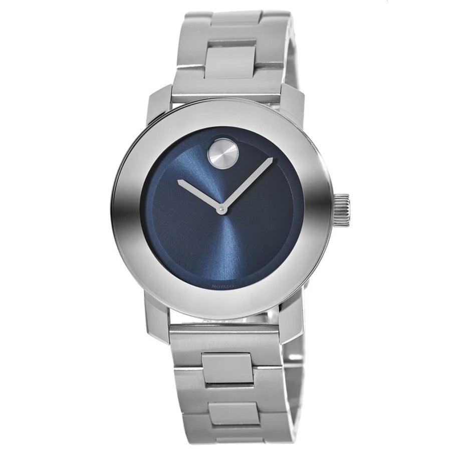  Shop Authentic Movado Bold Blue Dial Silver Steel Strap Watch for Women - 3600396 - Luxxuri