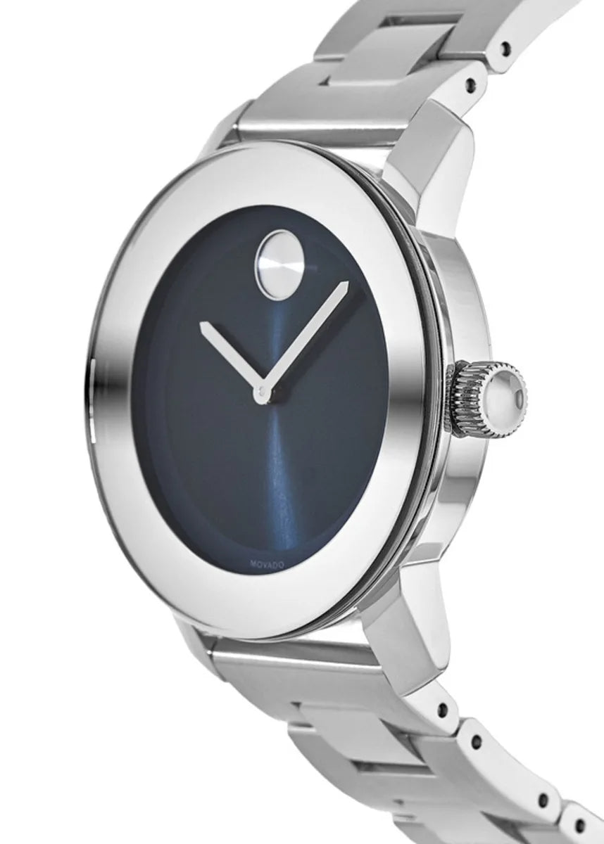  Shop Authentic Movado Bold Blue Dial Silver Steel Strap Watch for Women - 3600396 - Luxxuri