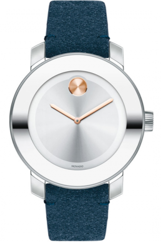  Shop Authentic Movado Bold Silver Dial Blue Leather Strap Watch for Women - 3600446 - Luxxuri