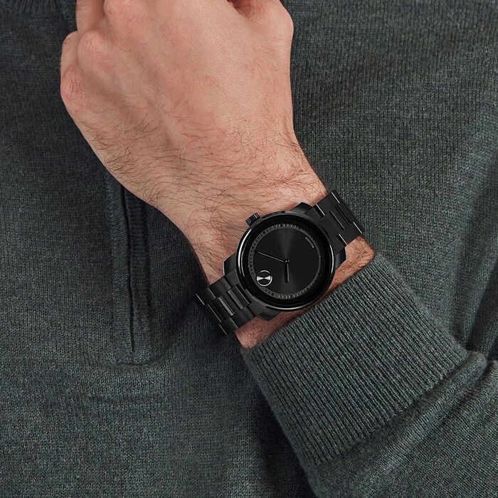  Shop Authentic Movado Bold Black Dial Black Steel Strap Watch For Men - 3600047 - Luxxuri